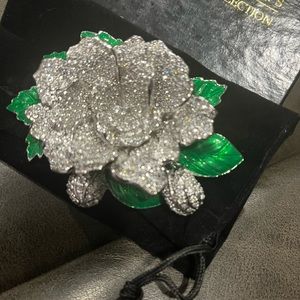 Joan Rivers Pave Swarvoski Crystal Flower Brooch